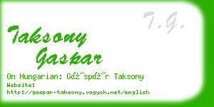 taksony gaspar business card